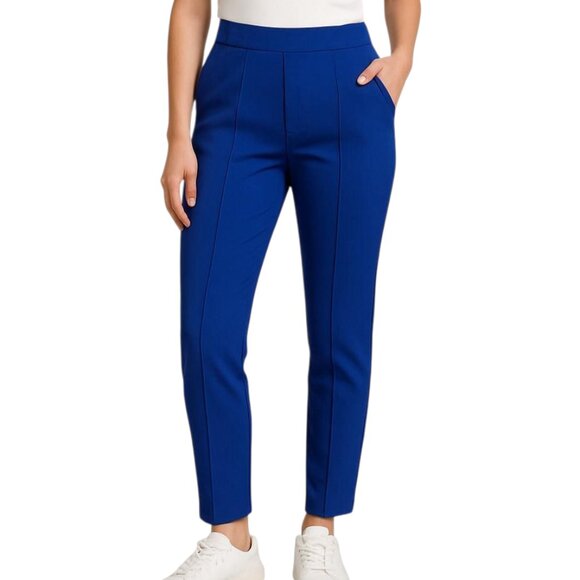 Universal Standard Women's Blue Pintuck Point Tapered Ankle Pants Size XS NWT - Picture 1 of 14